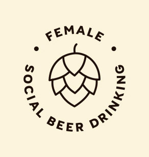 Female Social Beer Drinking logotyp